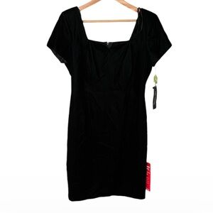NWT Late Edition x Vintage 1980s-1970s Union Made Black Velvet Mini Dress